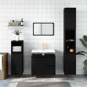 vidaXL Dulap de baie, negru, 65x33x60 cm, lemn prelucrat