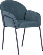 Set de scaune de sufragerie albastru 2 buc. tapițat Aslin – MOME