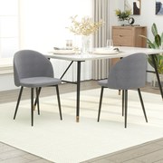 HOMCOM Set 2 Scaune Confortabile pentru Sufragerie și Bucătărie Tapitate cu Catifea Gri Design Modern 49x50x77 cm | Aosom Romania