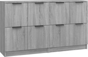 vidaXL Servante, 2 piese, sonoma gri, 60x30x70 cm, lemn prelucrat