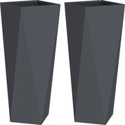 vidaXL Jardinieră 2 pcs Antracit 30 x 30 x 75 cm Oțel