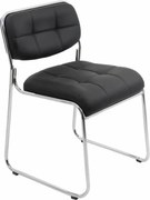 Scaun vizitator SIENA, stocabil, piele ecologica, Negru