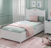 Pat 100x200 cm cu spatiu depozitare pentru copii Colectia Rustic White