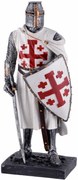 Statueta cavaler medieval Cruciat cu scut 18cm