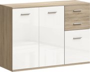 HOMCOM Comodă Modernă cu 3 Dulapuri și 2 Sertare din Lemn, Efect lemn | Aosom Romania