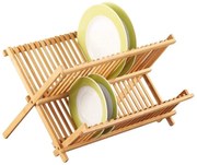 Uscător de vase din bambus, suport - 2 niveluri, ZELLER