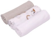 Set 3 paturici de vara din muselina soft 78x78 cm Kidizi Ducky 100% bumbac