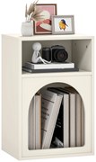 HOMCOM Noptieră Estel cu 2 Compartimente Deschise Model în Forma de Arc 40x30x60 cm Cremă | Aosom Romania