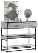 vidaXL Măsuță consolă, gri sonoma, 90x35x80 cm, lemn prelucrat