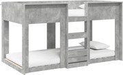 vidaXL Pat Etajat pentru Copii Gri din beton 90 x 190 cm Lemn compozit