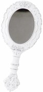 Oglinda de mana AMELIE, Alb, 11x26cm