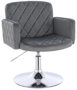 HR802N Scaun Grafit din Catifea cu Bază Cromata