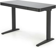 Birou B52, negru, sticla/metal, 120x60x77/120 cm