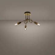 Lustră pe tijă Sollux SL.1437 LOOP 3xE27/15W/230V auriu