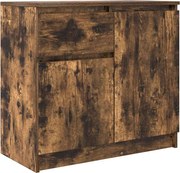 vidaXL Bufetă cu sertar stejar afumat 71x35x65 cm lemn de stratificat