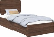 vidaXL Cadru de pat cu sertar Stejar închis 100 x 200 cm Lemn compozit