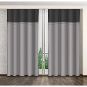 Draperii decorative gata cusute pentru dormitor culoarea gri Lungime: 250 cm