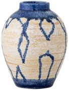 Vază albastră/crem din gresie (înălțime 16 cm) Avon – Bloomingville