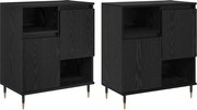 vidaXL Bufeturi 2 pcs Stejar negru 120 x 35 x 70 cm Lemn compozit