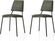 Set 2 scaune LIMA 4553 V2, gri inchis/negru, stofa catifelata/metal, 4