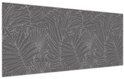 Tablou - Frunze de palmier gri (120x50 cm)