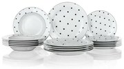 Banquet 18-piese set de luat masa Black Dots