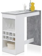 Masa bar Colada Mini, PAL melaminat, alb/beton, 115x50x104 cm