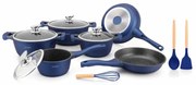 Set oale Royalty Line RL-BS1010M, 10 piese, Inductie, Finisaj marmura, Albastru
