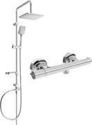 Mexen Sven set de duș montat la suprafață cu duș și baterie de duș termostatică Slim, crom - 77105262-00