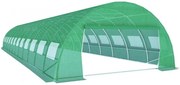 Solar de grădină, 5x12 m, 60 m², cadru din oțel, țeavă galvanizată, folie PE armată, 24 ferestre rulante, rezistent la UV, impermeabil, Verde, GH512,