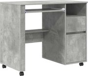 vidaXL Birou cu roți Gri din beton 91 x 50 x 77 cm Lemn compozit