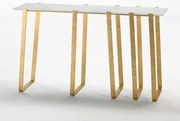 Consola design lux din metal auriu si blat din marmura alba Rhona 69484/00 TN