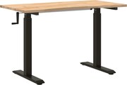 vidaXL Birou Negru și natural 120 x 60 cm Lemn de stejar masiv