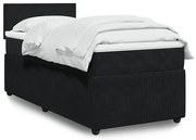 vidaXL Pat box spring cu saltea, negru, 80x200 cm, catifea
