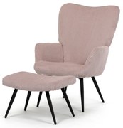 Fotoliu relaxant cu suport pentru picioare L7285PINK6, roz