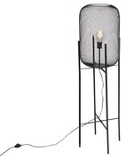 Lampă de podea modernă neagră - Bliss Mesh