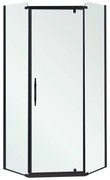 Celtic 90x90 cm cabină de duș pentagonală fără tavă negru