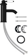 vidaXL Robinet chiuvetă de baie, negru, 130x180 mm