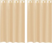 vidaXL Perdele Voile cu Oelii 2 buc Nisip