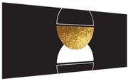 Tablou - Abstracție de aur și negru N⁰2 (120x50 cm)