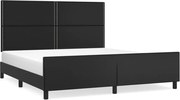 vidaXL Cadru de pat cu tăblie, negru, 180x200 cm, piele ecologică
