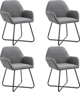 vidaXL Scaune de bucătărie pivotante, 4 buc., gri închis, textil