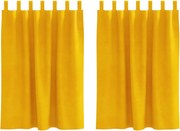 vidaXL Perdele opace 2 pcs Galben muștar 140 x 140 cm Catifea