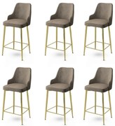 Set de scaune de bar Enox Cappuccino and Gold, 6buc., 6 buc.