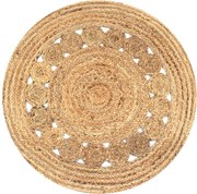 vidaXL Covor din iută cu design împletit, 90 cm rotund