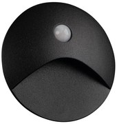 Kanlux 39124 - Lampă LED EXIN pentru trepte cu senzor, 2,5W/230V, 3000K, IP65, negru, rotund