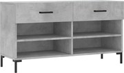 vidaXL Bancheta pantofar, gri beton, 102x35x55 cm, lemn prelucrat