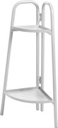 Raft de colț pentru flori din metal, culoare alb, 26x26x70 cm