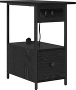 vidaXL Dulap de noapte Stejar Negru 60 x 30 x 61 cm Lemn compozit