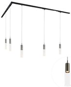 Sistem modern de iluminat pe șine cu 5 pendule Gunmetal monofazat - Iconic Lloyd